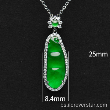 Ženski temperament Zelena Jade Green Jadeite Privjesak ogrlica